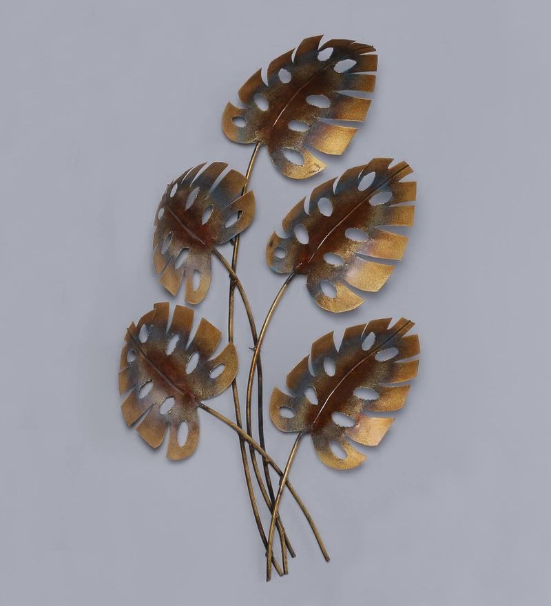 Wrought Iron Big Leaf Wall Art In Copper.jpg1.jpg