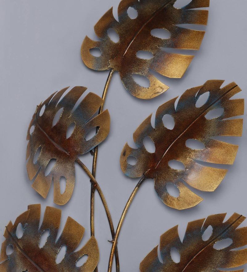 Wrought Iron Big Leaf Wall Art In Copper.jpg3.jpg