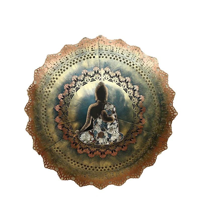 Wrought Iron Buddha Wall Art With Led In Green.jpg2.jpg