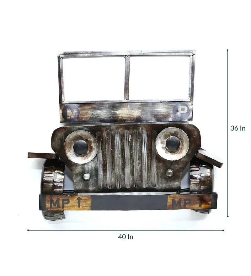 Wrought Iron Car Wall Art With Led In Brown.jpg2.webp