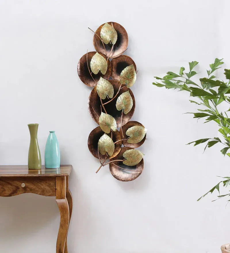 Wrought Iron Decorative Leaf Wall Art With Led In Gold.jpg1.webp