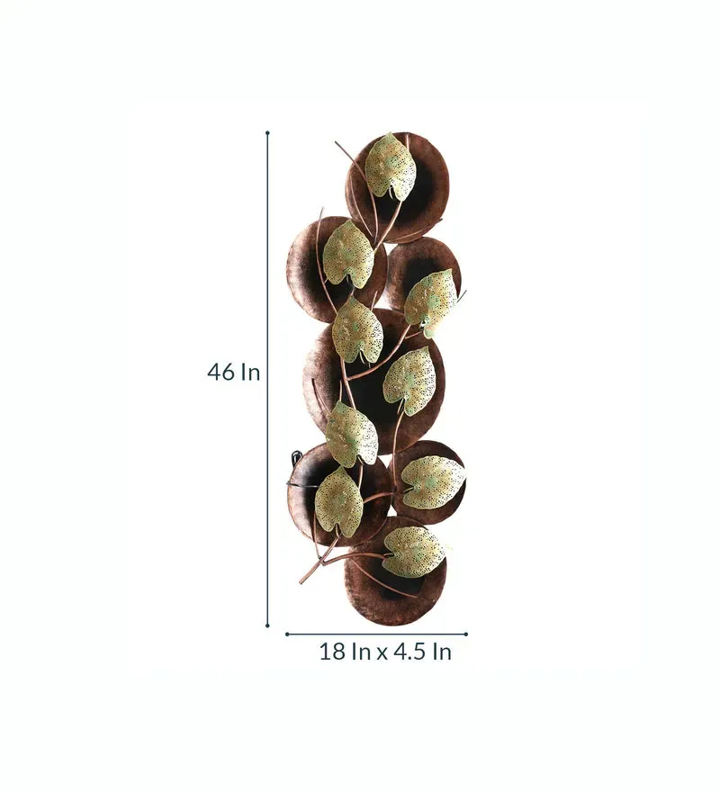 Wrought Iron Decorative Leaf Wall Art With Led In Gold.jpg3.webp