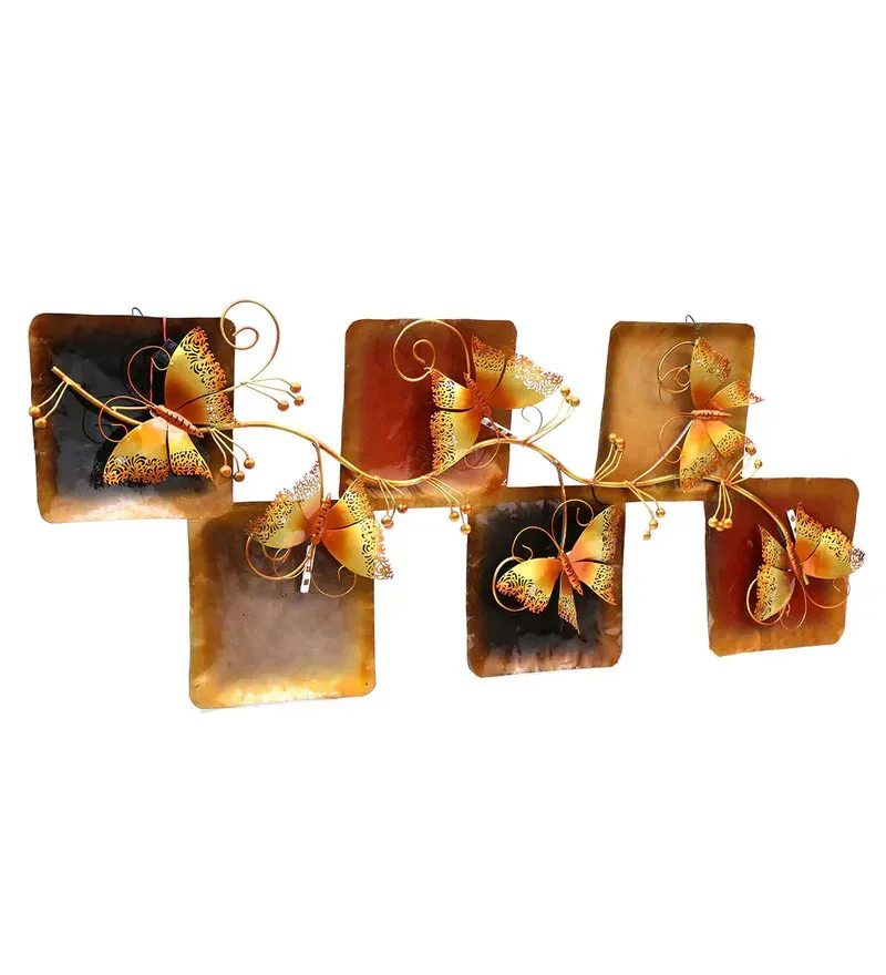 Wrought Iron Flying Butterfly Wall Art With Led In Multicolor.jpg4.webp
