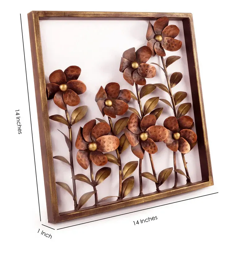Wrought Iron Framed Leaf Wall Art In Copper.jpg2.webp