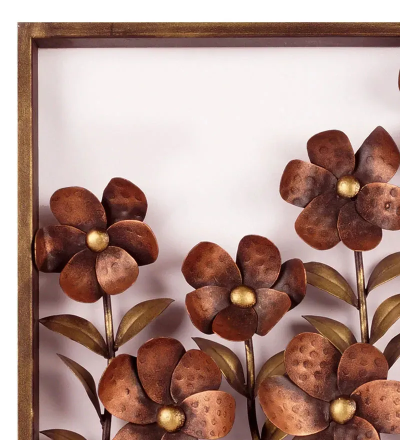Wrought Iron Framed Leaf Wall Art In Copper.jpg4.webp