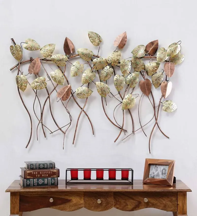 Wrought Iron Hanging Leaf Wall Art With Led In Gold.jpg1.webp