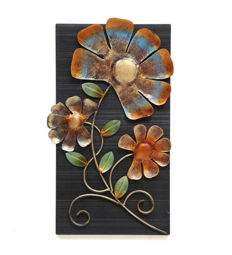 Wrought Iron Leaf Panel Wall Art In Brown.jpg1.jpg