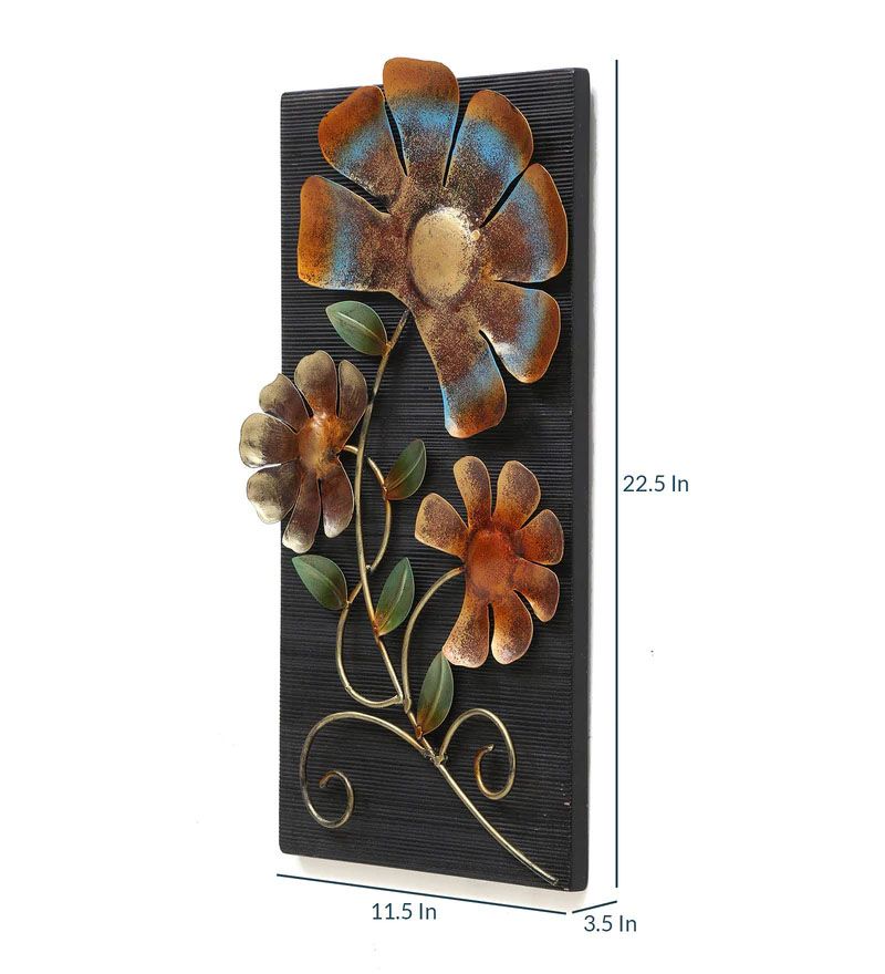 Wrought Iron Leaf Panel Wall Art In Brown.jpg2.jpg