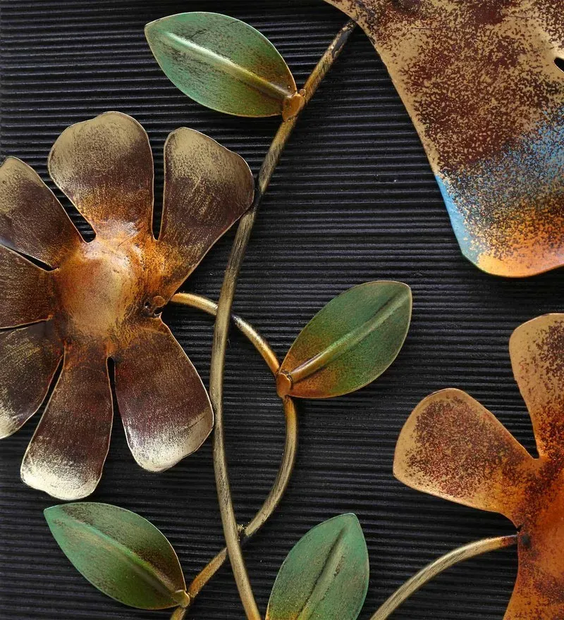 Wrought Iron Leaf Panel Wall Art In Brown.jpg3.webp