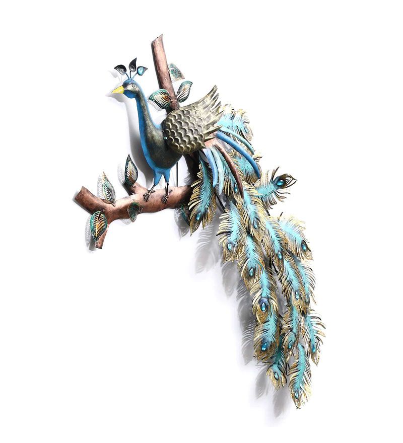 Wrought Iron Peocock Wall Art With Led In Blue.jpg3.jpg