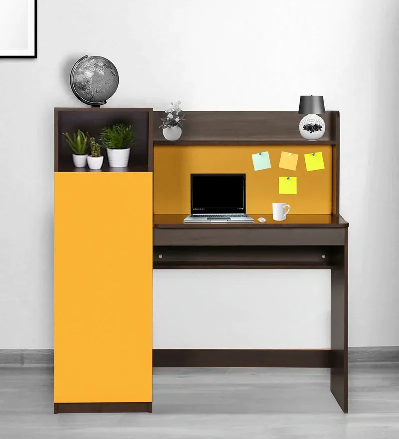 Zen Hutch Desk in Orange Finish.webp